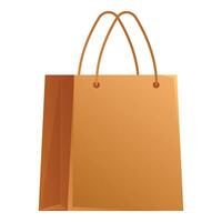 Brown paper shopping bag with handles standing up vector