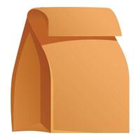 Brown paper bag standing up folding over at top vector