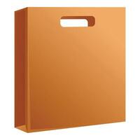 Brown paper bag with handle standing up packaging mockup vector