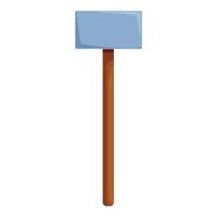 Heavy hammer with wooden handle standing upright isolated on white background vector