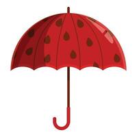 Classic red umbrella protecting from rain drops vector