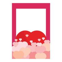 Red hearts floating upwards creating valentine's day border vector