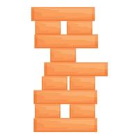 Wooden blocks tower game balancing on white background vector