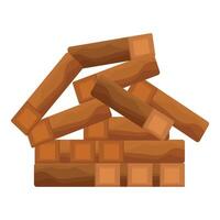 Pile of wood beams creating a stable foundation vector