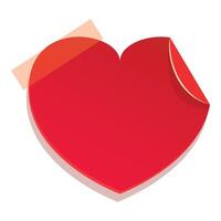Red heart shaped paper being attached with tape vector
