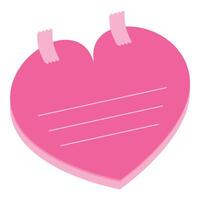 Pink heart shaped sticky note waiting for a message vector