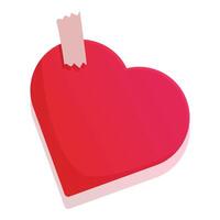 Red heart with adhesive tape representing mending a broken heart vector