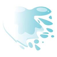 Blue liquid forming a heart shape with drops splashing vector