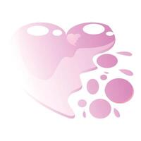 Pink heart melting with bubbles dripping down vector