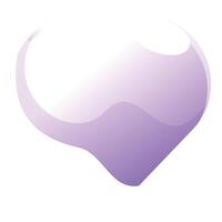 Purple heart shape is creating smooth gradient on white background vector