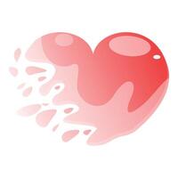 Red heart splashing making abstract shape design vector