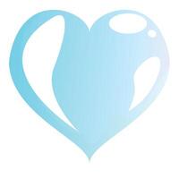 Blue gradient heart symbolizing love and affection vector