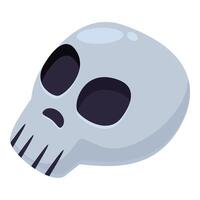 Human skull lying on its side with empty sockets staring vector
