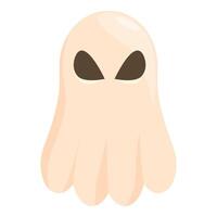 Cartoon ghost is floating with a curious expression on its face vector