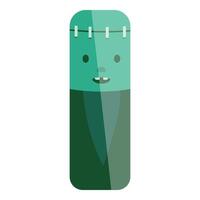 Cute frankenstein monster character smiling and showing teeth vector