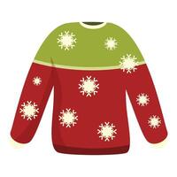 Red and green christmas jumper with snowflake pattern vector
