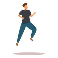 Young man jumping and running with a smile vector