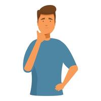 Thoughtful man making phone gesture with hand near chin vector