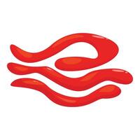 Wavy shapes created by splashing red ketchup sauce vector