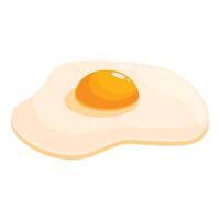 Delicious fried egg with round yolk is lying on white background vector