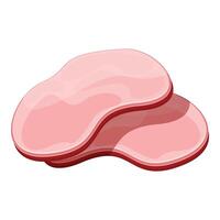 Two slices of ham are lying on top of each other vector