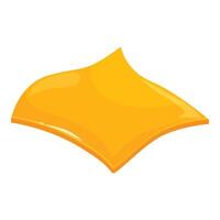 Wavy single slice of processed cheese illustration vector