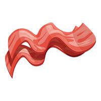Two slices of crispy bacon are flying in the air vector