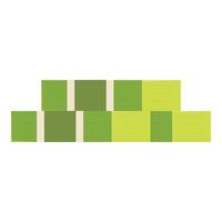 Stack of dollar bills forming upward trend on white background vector