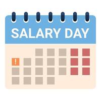Calendar showing salary day with highlighted date for payroll vector