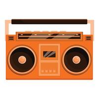 Orange boombox playing music with style and retro vibes vector
