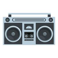 Gray boombox playing music with radio and cassette player vector