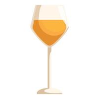 Elegant glass containing refreshing white wine on white background vector