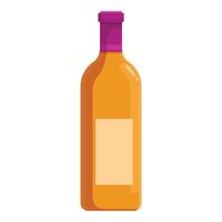 Classic wine bottle with blank label standing on white background vector