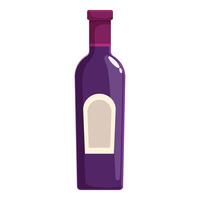 Closed wine bottle with blank label standing upright vector