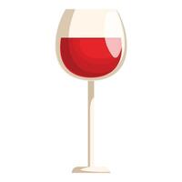 Glass of red wine is standing on white background vector