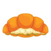 Delicious croissant filled with cream cheese and avocado for breakfast vector