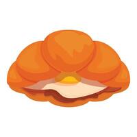 Delicious croissant filled with egg and bacon for breakfast vector