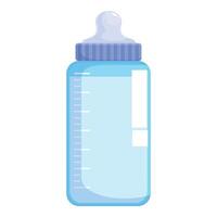 Blue baby bottle showing feeding formula with scale indication vector