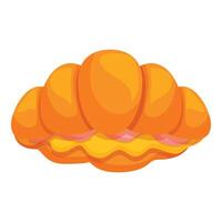 Freshly baked croissant showing filling from side view vector