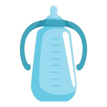 azul bebé botella con manejas para fácil participación vector