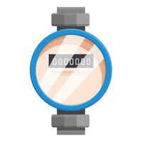 Water meter measuring water consumption in cubic meters vector