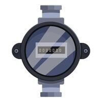 Water meter showing zero consumption measuring water usage vector