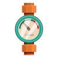 Water meter measuring water consumption in cubic meters vector