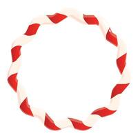 Christmas candy cane forming round frame with copy space vector