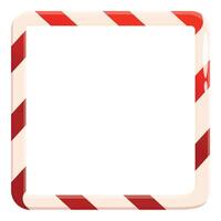 Rectangular christmas candy cane frame bordering blank space vector