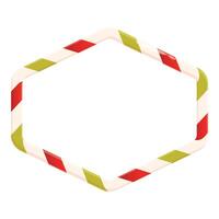 Candy cane hexagon frame border creating empty space vector