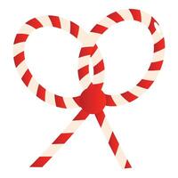 Red and white striped ribbon forming two circles vector