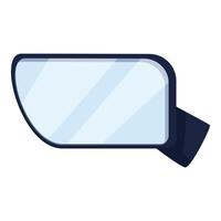 Side rearview car mirror reflecting clear sky vector