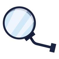 Round rear view mirror reflecting showing safety first vector