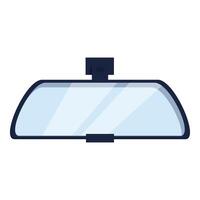 Car rear view mirror hanging on windshield reflecting light vector